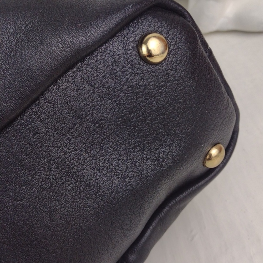 Classic Black Very Soft Leather Like Multi Tasseled Gold Tone HardwareTote Bag - Picture 11 of 14